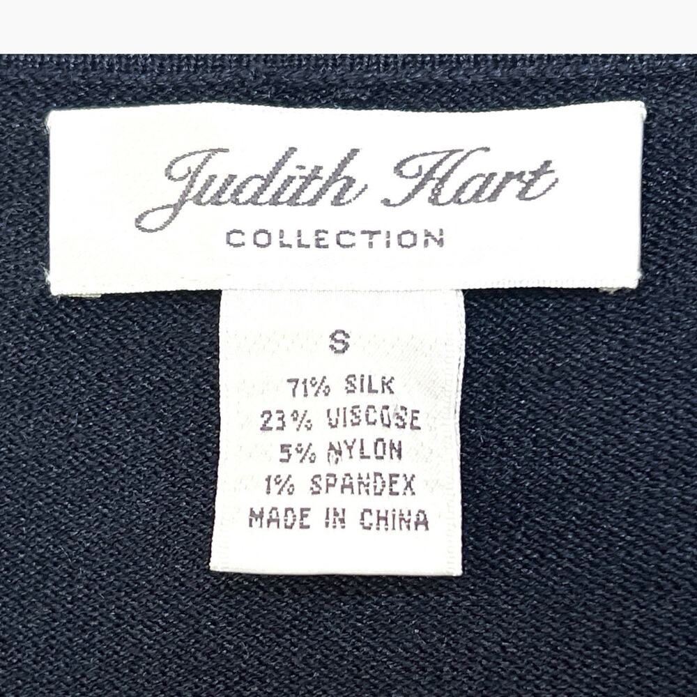 Judith Hart Silk Blend Sweater Size Small V Neck Pullover Navy Blue Soft Classic - Picture 3 of 7